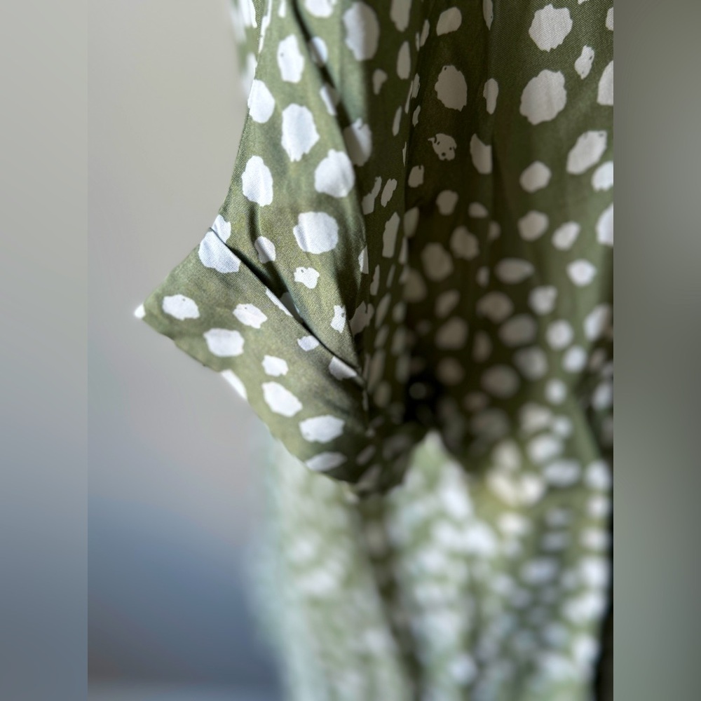 NWT | Kori America | Spotty Dot Babydoll Dress | Sage | Small - Picture 5 of 7